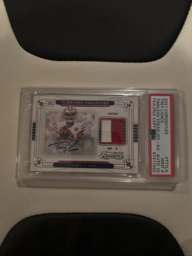2021 Panini Chronicles Trey Lance Timeless Treasures RPA /49 PSA 9 Auto 10