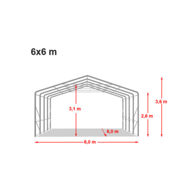 Zelthalle Lgerzelt 6x12m / 4m Seitenhöhe Industriezelt robuste PRIMEtex PVC Plane 2300 N wasserdicht in grau Zelthalle Lgerzelt 6x12m / 4m Seitenhöhe Industriezelt robuste PRIMEtex PVC Plane 2300 N wasserdicht in grau
