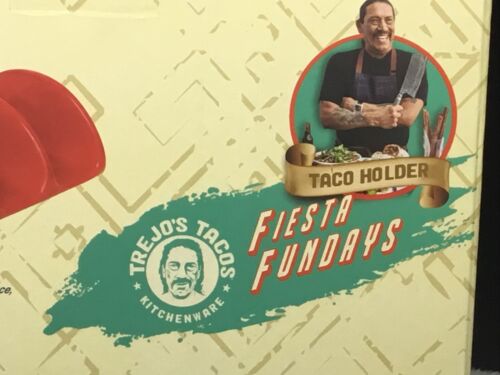 Trejo’s Tacos Fiesta Fundays Durable Red U-Shaped Groove Taco Holder - Picture 3 of 9