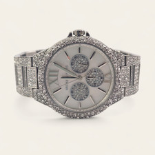 NEW Michael Kors Oversized Camille Pave Glitz Silver Watch MK6957 NWOT Box