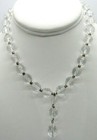 Beautiful Faceted Crystals 925 Sterling Silver Spacer Beaded Y Drop Necklace 15"