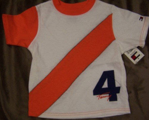 Nueva con etiquetas Camisa Tommy Hilfiger Blanca y Naranja O Amarilla O Verde 6-12 12-18 18-24 meses - Imagen 2 de 7