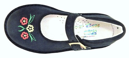 DE OSU -Spain -Girls Navy Leather Mary Jane Dress School Shoes -European- Sz 6-7 - Picture 2 of 5