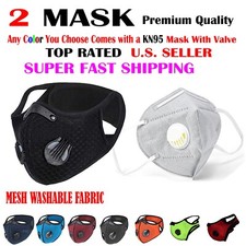 NEW style Cycling Face Mask With Active Carbon Filter Breathing Valves Reusable