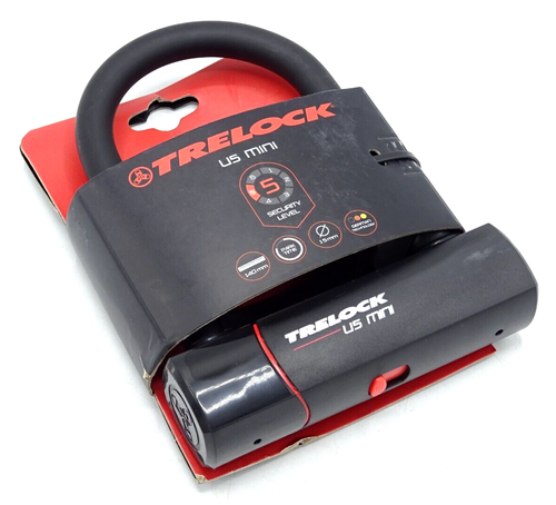 TRELOCK U5 Mini Bike Lock 140mm + Frame Bracket - Sold Secure Gold - TMP-057-R17