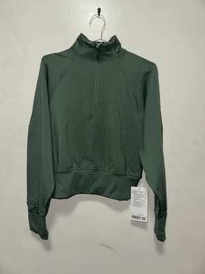 NEW Lululemon It's Rulu ™ Fleece Half Zip GREU Green Size 4
