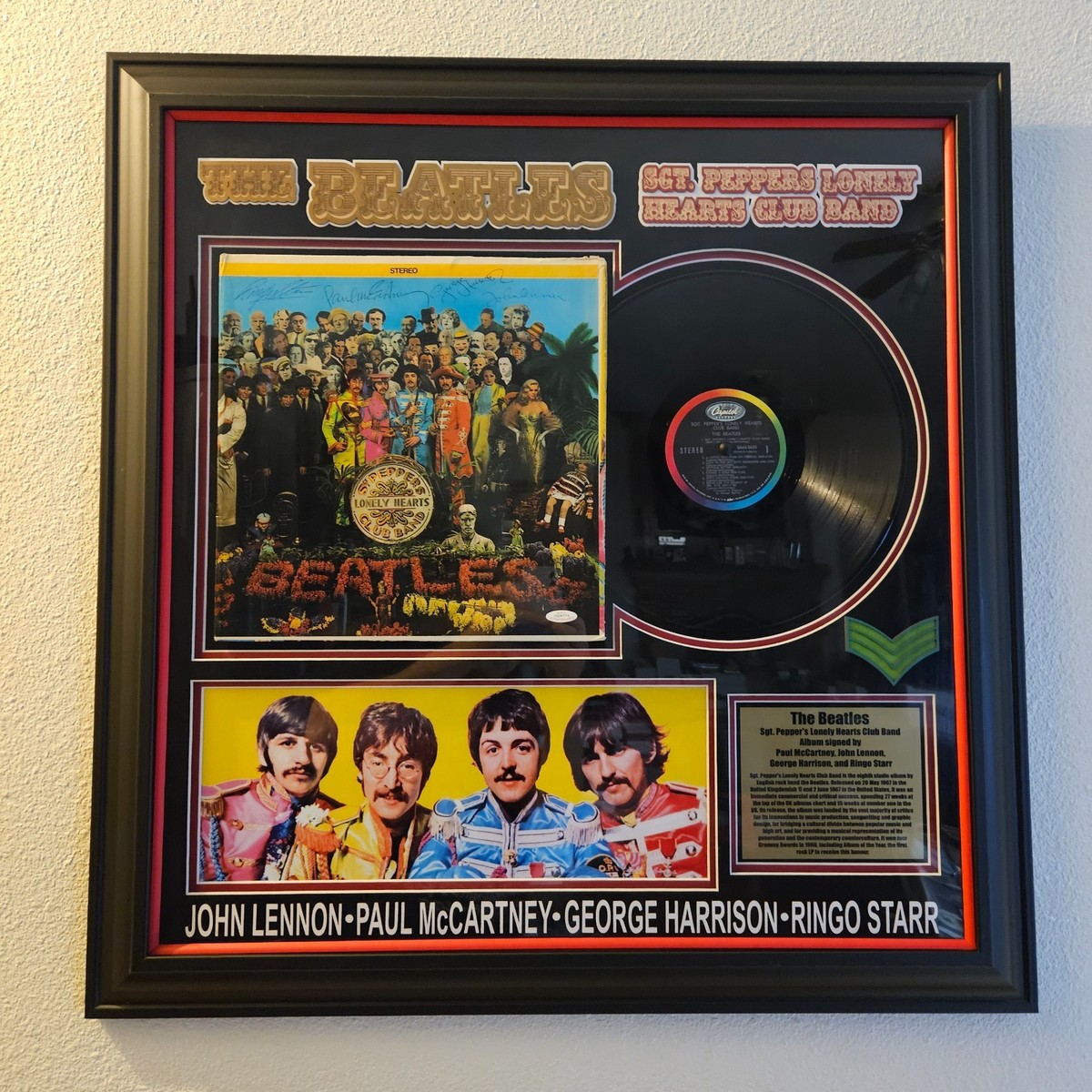 Beatles SGT. Peppers Lonely Hearts Club Album Signed By All 4