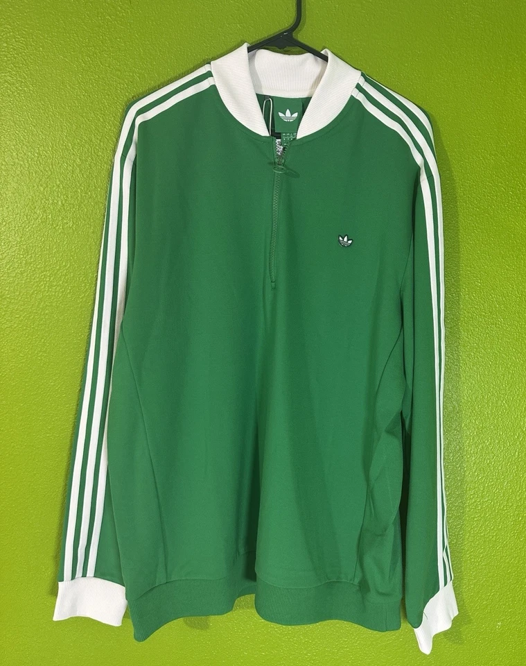 Men's adidas Originals 3-Stripe 1/4 Zip Pullover Sweatshirt Golf Size Large - Image 3 of 4