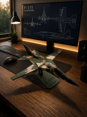 3D Printed F-111 Aardvark Fighter Jet Model   Military Aircraft Aviation Desk De
