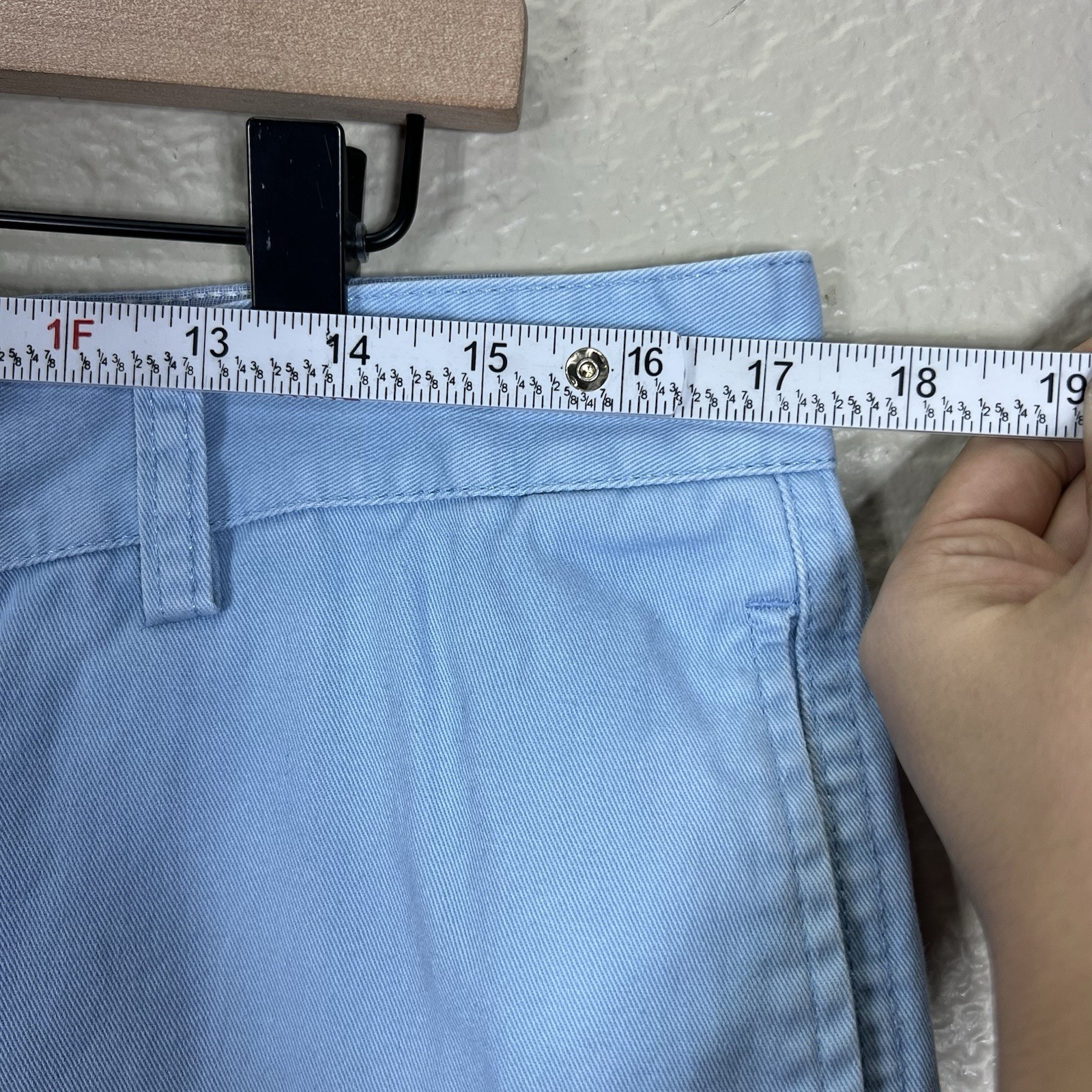 Chaps Shorts Men 36 Solid Blue Flat Front Stretch… - image 4