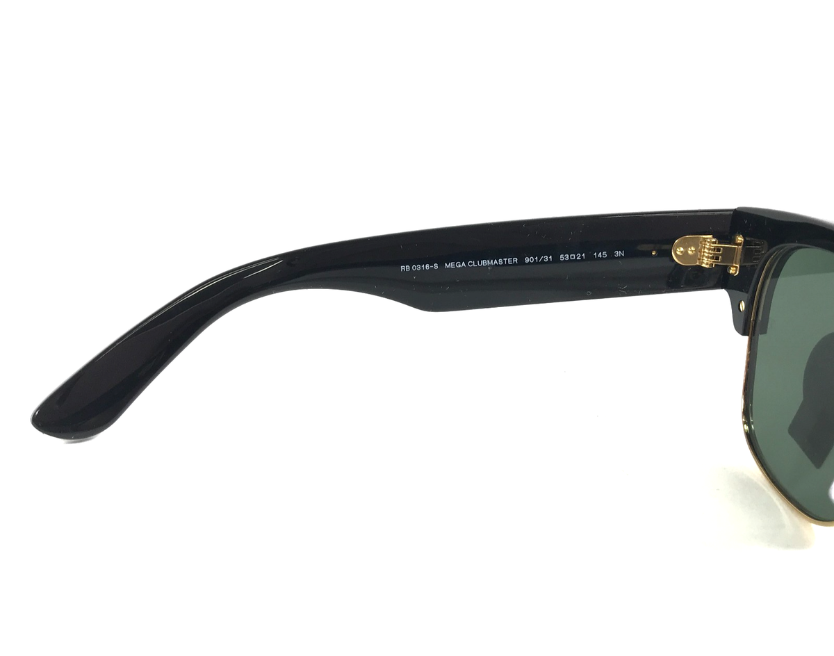 Ray-Ban Sunglasses RB0316-S MEGA CLUBMASTER 901/31 Black Gold w/ G
