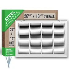 Fits 24x14 Duct Opening | Steel Return Air Filter Grille by Handua [Fixed