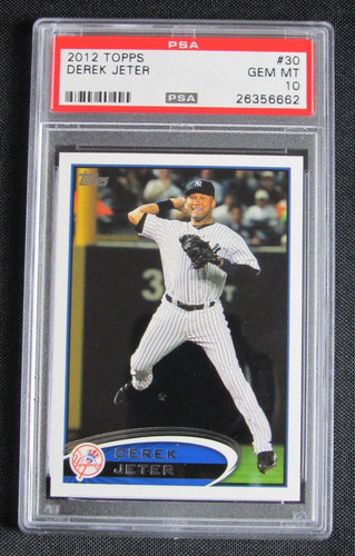 2012 Topps #30 Derek Jeter PSA 10 Gem Mint Y743