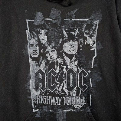 ACDC Sweater Mens Small Black Hoodie Outdoor Highway to Hell NWT