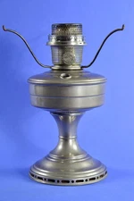 Antique Aladdin Nickel Model #12 Kerosene Oil Table Lamp  Straight Side 1928-35
