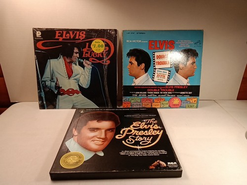 Bundle Elvis Presley Vinyl Records, I Got Lucky, Double Trouble And Box Set Of 5