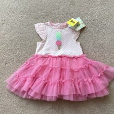 NWT LITTLE ME GIRLS 9 MONTH ROMPER W/ TULLE SKIRT, ICE CREAM CONE/ POLKA DOTS