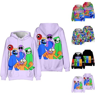 Unisex Kinder Rainbow Friends Motiv Hoodie Langarm Sweatshirt Kapuzenpullover