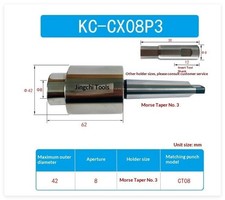 KC-CX08P3 Rotary Hexagon Hole Broach Tool 6 Heads Morse 3# U Type Holder Kit