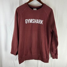 Gymshark Burgundy Crew Neck Sweatshirt Long Sleeve Logo Size Large