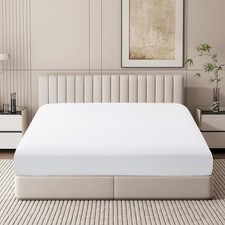 Cal King Fitted Sheet 100 Egyptian Cotton 600 TC Deep Pocket 8-16 In White