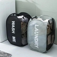 Collapsible Mesh Laundry Hamper Breathable Storage Basket for Dorm Dirty Clothes