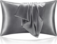 2 Bedelite Satin Pillowcases For Hair And Skin Cooling Dark Grey