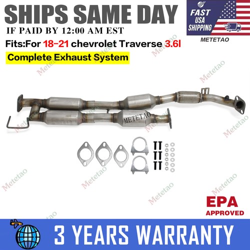 Rear Catalytic + Resonator For 18-21 Chevrolet Traverse 3.6L Fast Shipping New