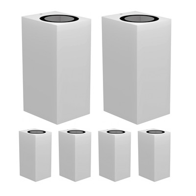 6x Wandleuchte ALSE für außen IP54 Up-/Downlight weiß matt eckig 2x GU10 max.