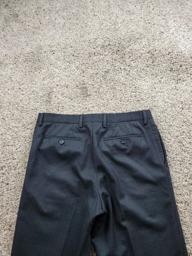 Banana Republic Chino Pants Mens 33x34 Gray Pinstripe Classic Fit Wool Stretch - Picture 6 of 11