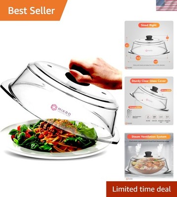Tall Glass Microwave splatter cover | Sturdy clear 100% food safe BPA free gl...