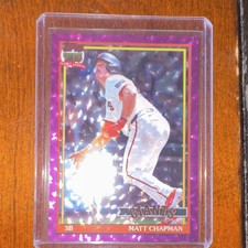 Topps 2025 Series 1 Pink border crackle foil Chapman t91-80 San Francisco Giant 