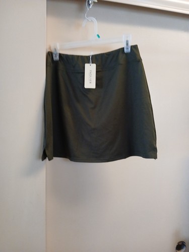 Ekouaer Women's Brown Polyester Spandex Elastic Waist Skorts Sz M NWT