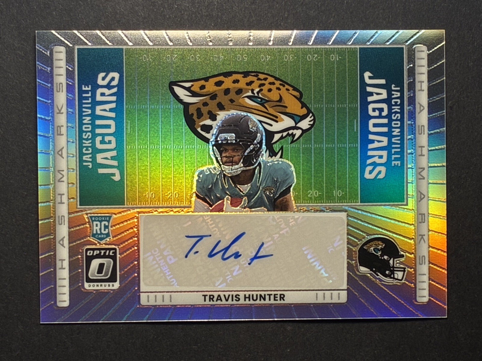 2025 Panini Donruss Optic Hash Marks Rookie Auto Travis Hunter Jaguars 🔥🔥🔥