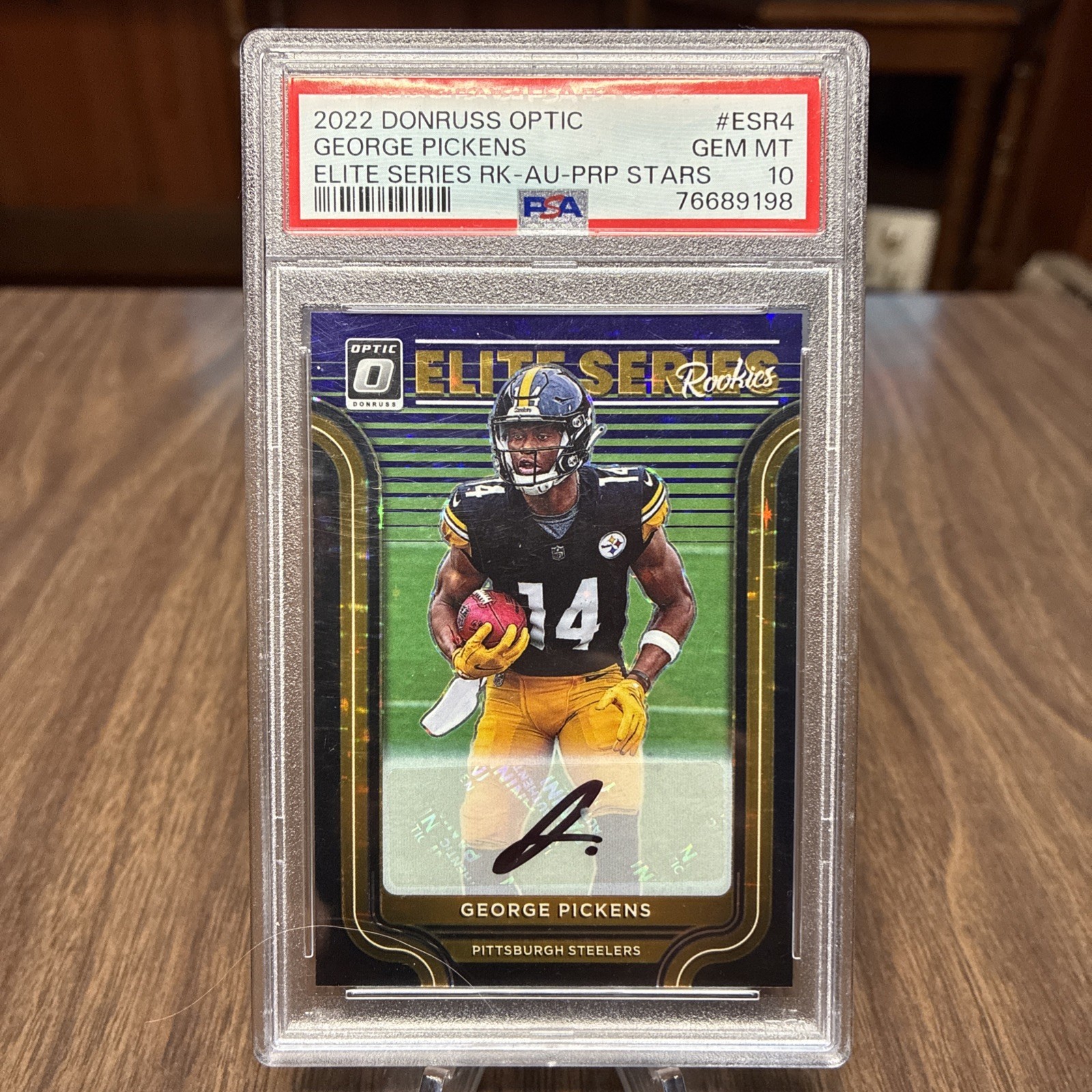 George Pickens Panini Donruss Optic the Elite Series Rookies #ESR4 Autograph-Purple Stars