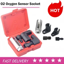 O2 Oxygen Sensor Socket Thread Chaser Set 5PCS O2 Sensor Wrench Removal Tool Kit