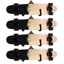 Pmsanzay Skateboard Wall Rack Storage Holds 4 Boards Longboard Wall Display T...