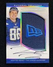 2016 National Treasures New Era Logo Hunter Henry Player-Worn Patch Auto 1/3 HD