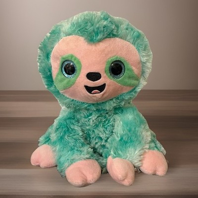 Spark Create Imagine Baby Sloth Stuffed Animal Plush 9'' Teal Green Big Eyes Toy
