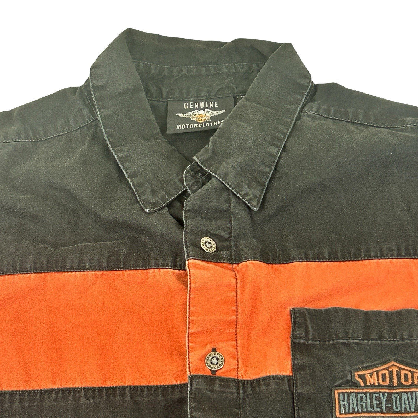 Harley Davidson Copperblock Button Down Woven Log… - image 3