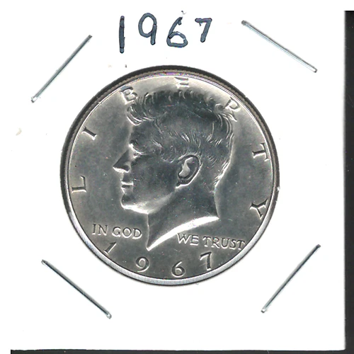 1967 KENNEDY HALF 40% SLVR JUST UNDER UNCIRCULATED