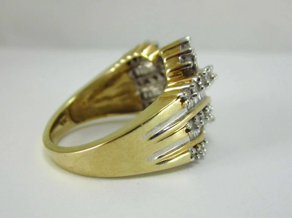 2Ct Round Cut Lab Created Diamond Cluster Wedding Band Ring 14K Gold Finish - Image 3 of 4