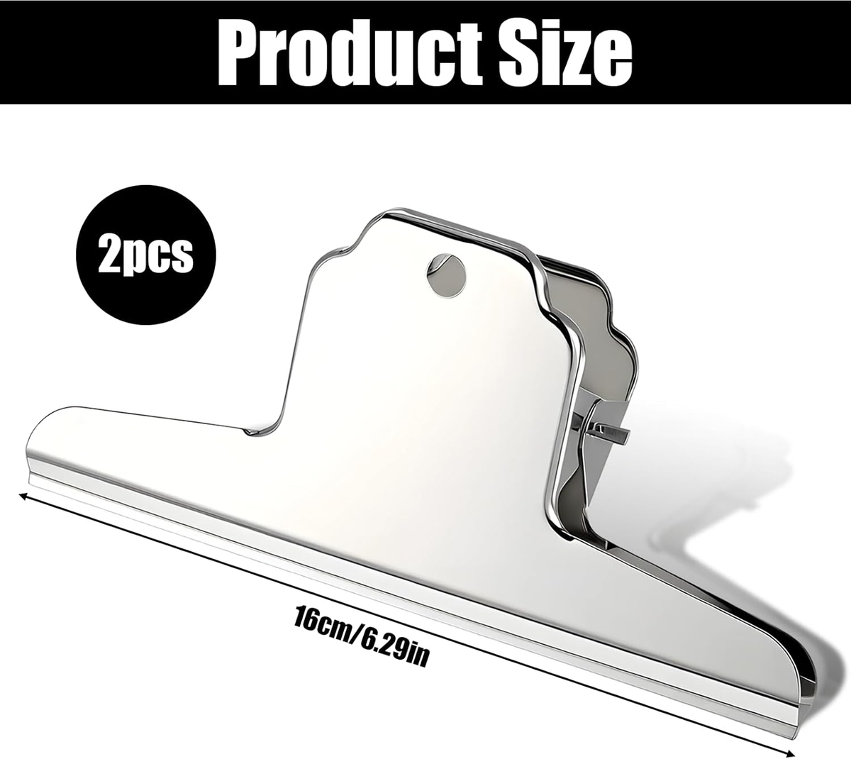2 Pack Wide Extra Large Bull Clips Chip Bag Food Clips Large Dog
