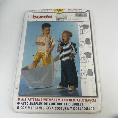 Burda Sewing Pattern Vintage Toddler Clothes 9857  9m 12m 18m 2 3 Size Uncut