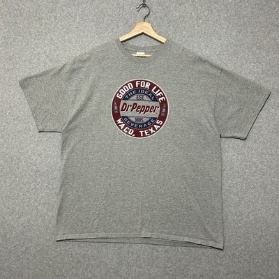 Vintage Y2K Dr.Pepper Museum T-shirt Men's 2XL Gray Short Sleeve Waco TX