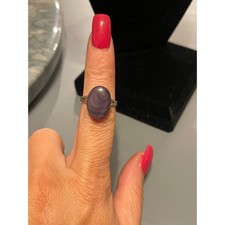 Vintage Sterling Silver Russian Natural Charoite Purple Stone Ring