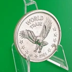 1985 World Trade Unit 1 Troy Oz .999 Fine Silver Round - Vintage Eagle