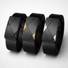 Genuine Leather Mens Ratchet Belt Belts For Men Adjustable Automatic Buckle