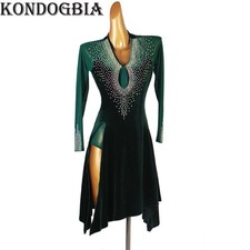 Latin Dance Dress Salsa Tango Cha Cha Ballroom Rhinestone Competition Dress F632