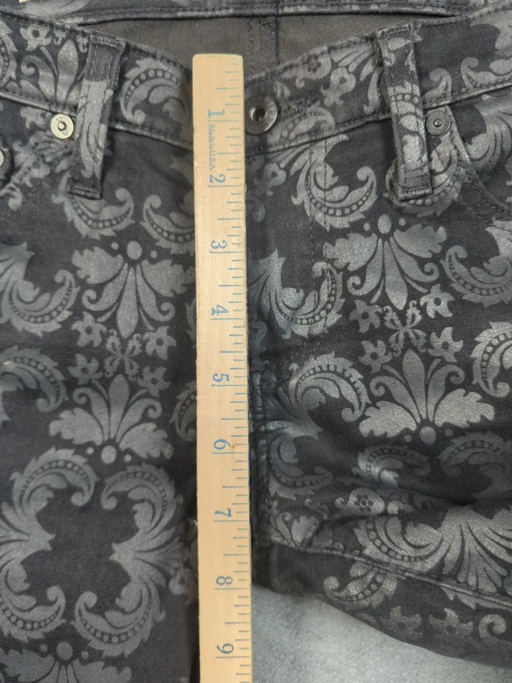 AG Adriano Goldschmied Jeans 28R (30x31) Women Black Denim Skinny Damask Floral - Image 4 of 4